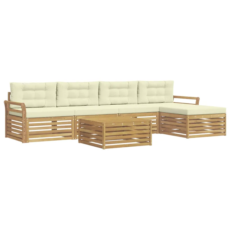 Lauko sofos komplektas 6 pcs Balta ir kreminė 79 x 79 x 37 cm