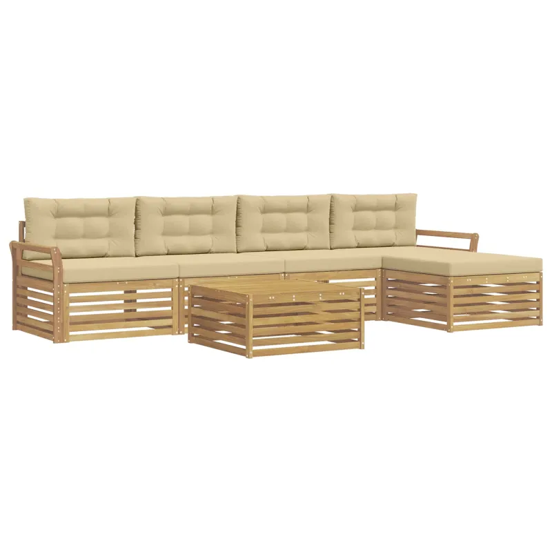 Lauko sofos komplektas 6 pcs Balta ir kreminė 79 x 79 x 37 cm