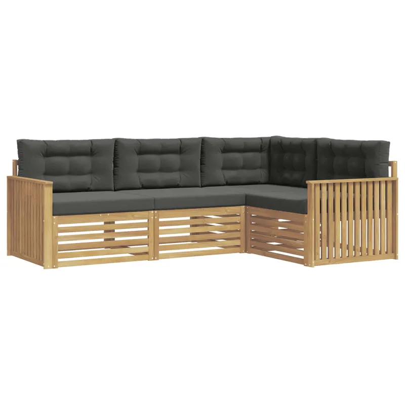 Lauko sofos komplektas 4 pcs Balta ir antracito