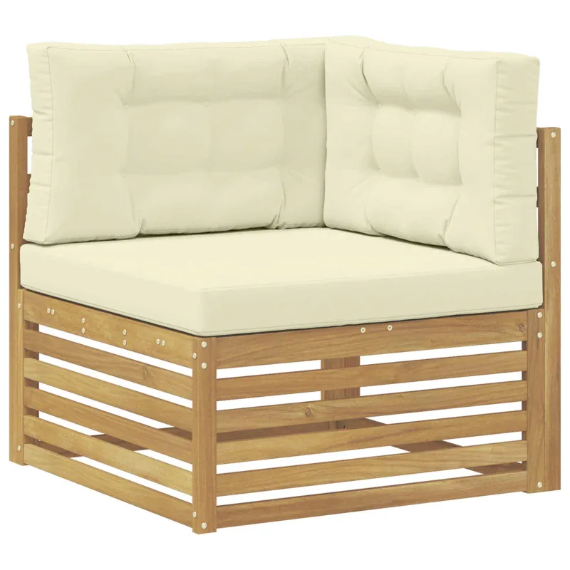 Lauko sofos komplektas 4 pcs Balta ir kreminė