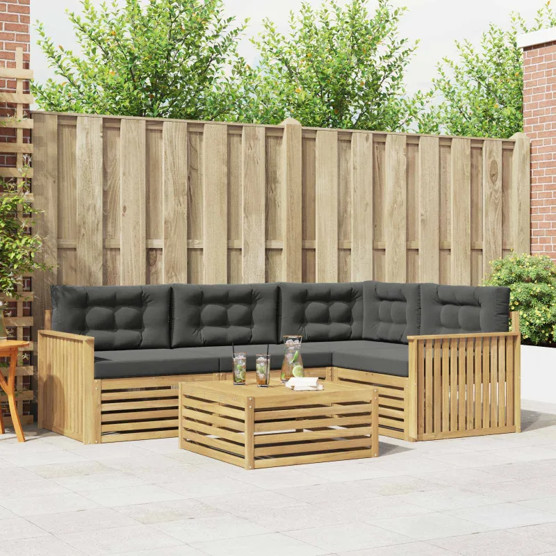 Lauko sofos komplektas 5 pcs Balta ir antracito 79 x 79 x 37 cm