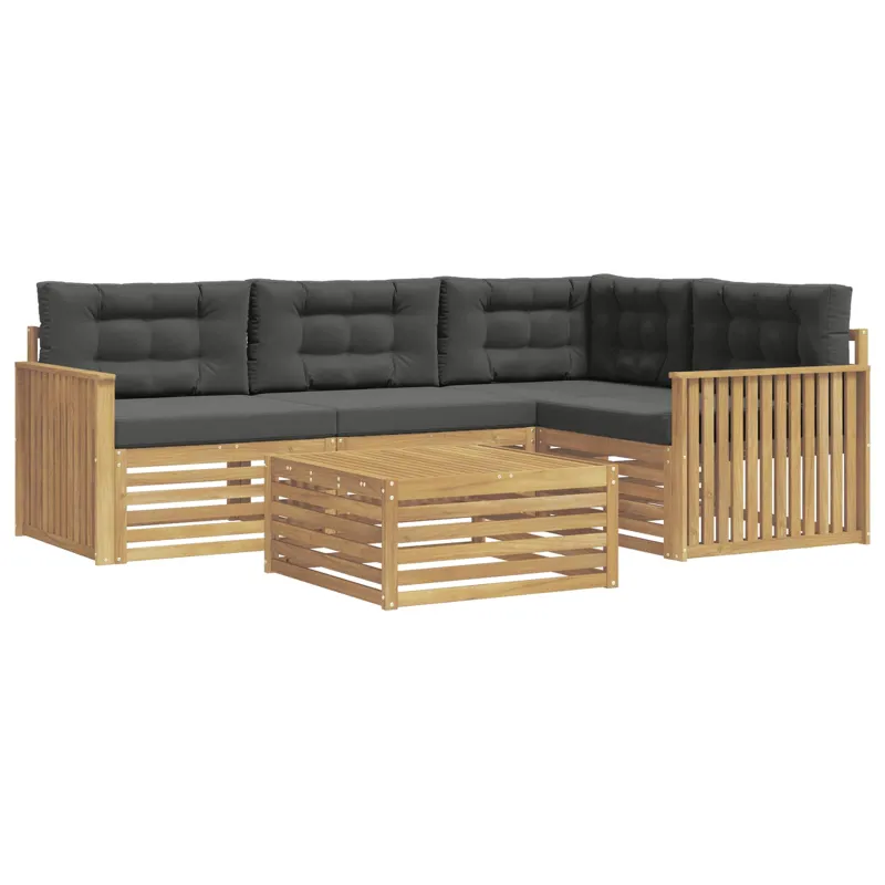Lauko sofos komplektas 5 pcs Balta ir antracito 79 x 79 x 37 cm