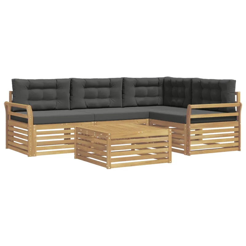 Lauko sofos komplektas 5 pcs Balta ir antracito 79 x 79 x 37 cm