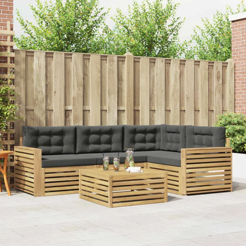Lauko sofos komplektas 5 pcs Balta ir antracito 79 x 79 x 37 cm