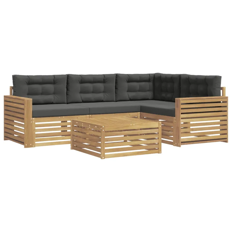 Lauko sofos komplektas 5 pcs Balta ir antracito 79 x 79 x 37 cm