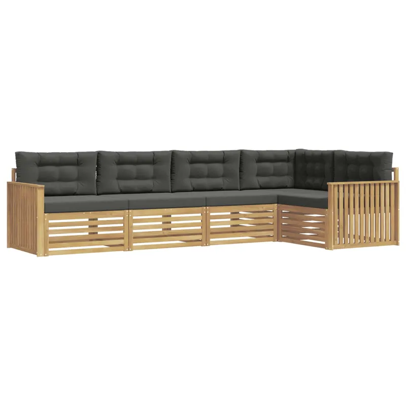 Lauko sofos komplektas 5 pcs Balta ir antracito
