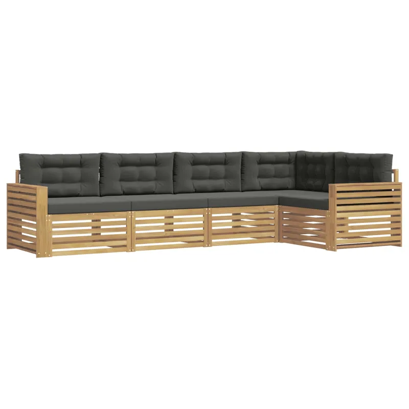 Lauko sofos komplektas 5 pcs Balta ir antracito
