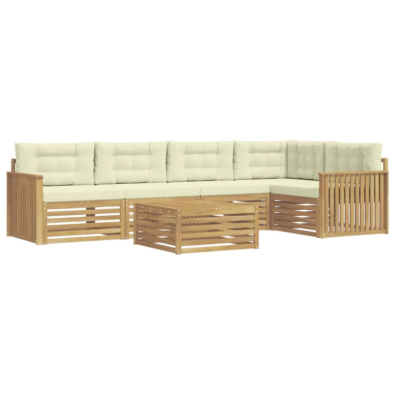Lauko sofos komplektas 6 pcs Balta ir kreminė 79 x 79 x 37 cm