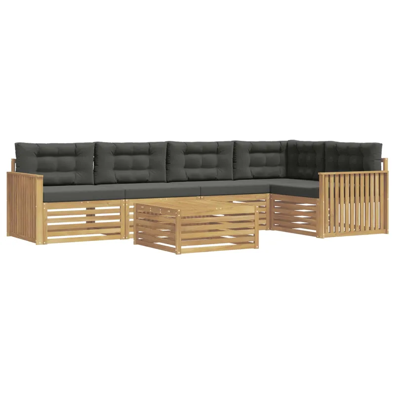 Lauko sofos komplektas 6 pcs Balta ir antracito 79 x 79 x 37 cm