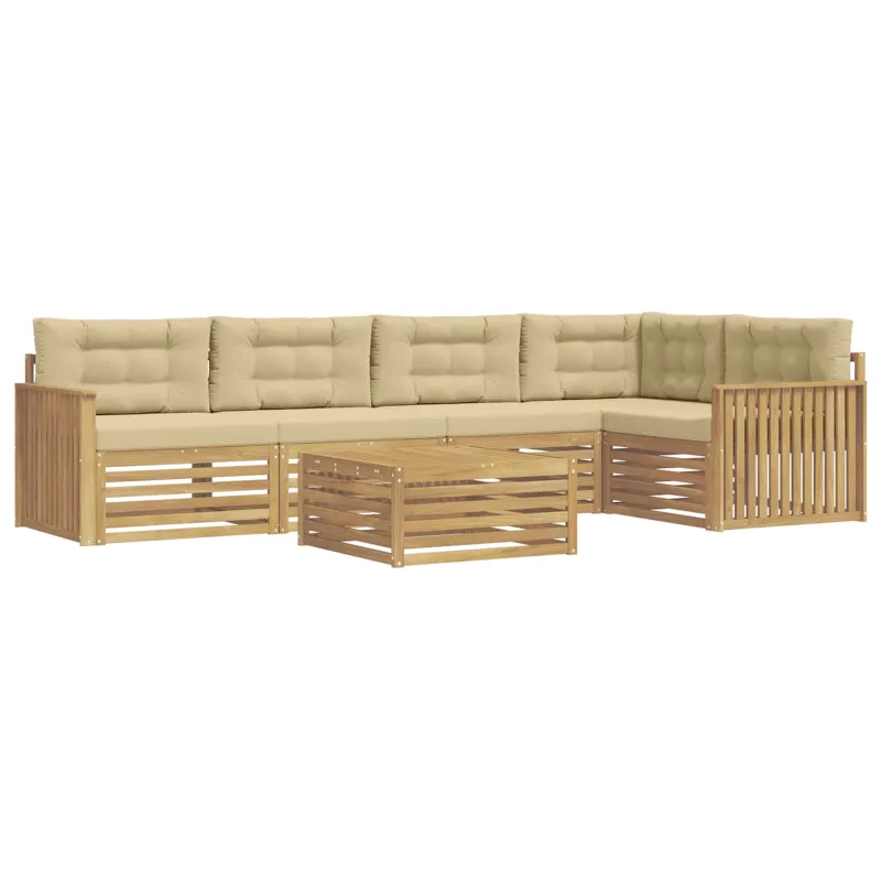 Lauko sofos komplektas 6 pcs Balta ir kreminė 79 x 79 x 37 cm