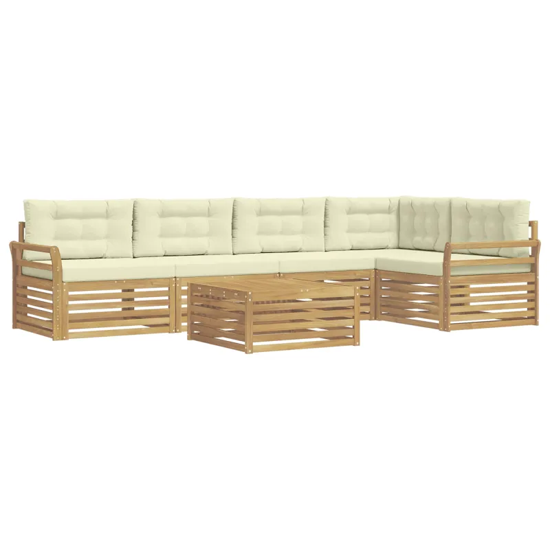 Lauko sofos komplektas 6 pcs Balta ir kreminė 79 x 79 x 37 cm