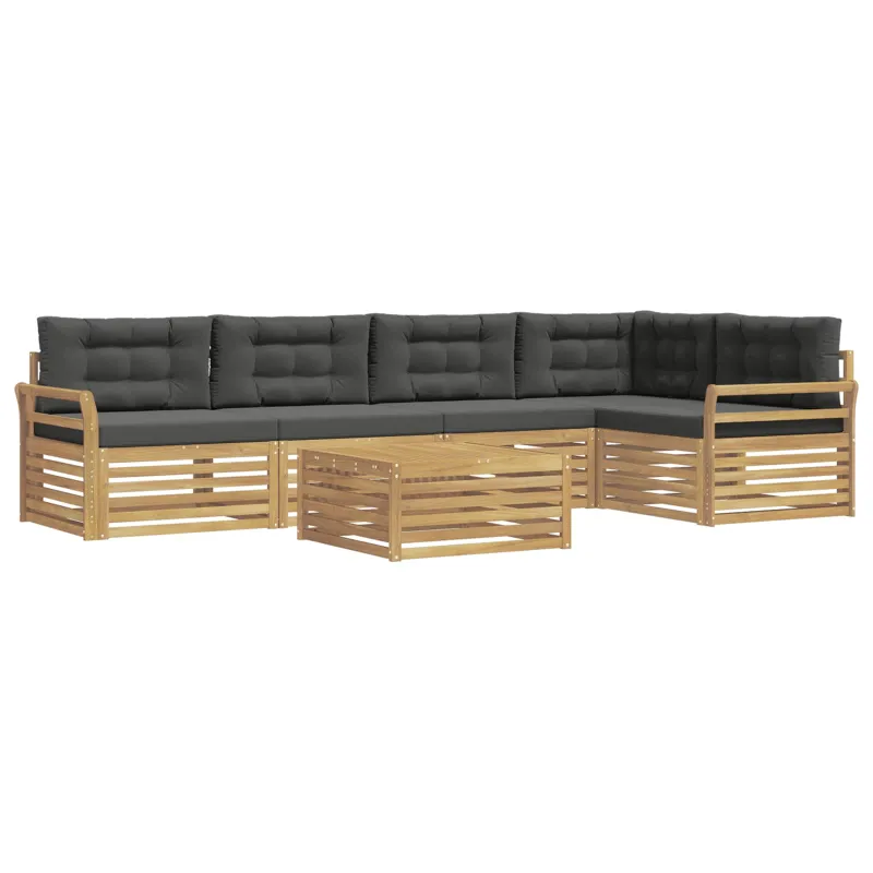 Lauko sofos komplektas 6 pcs Balta ir antracito 79 x 79 x 37 cm