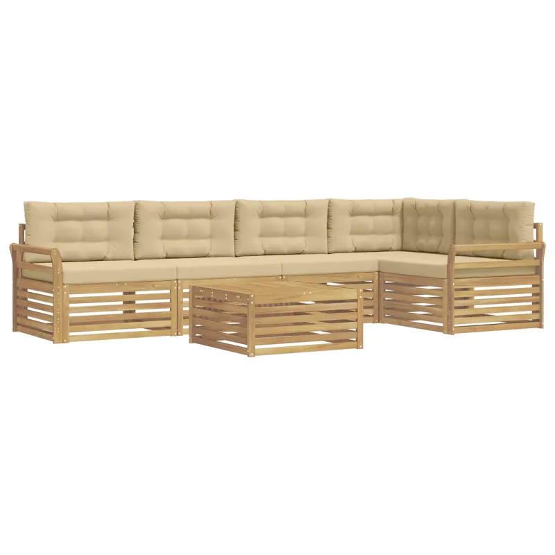 Lauko sofos komplektas 6 pcs Balta ir kreminė 79 x 79 x 37 cm