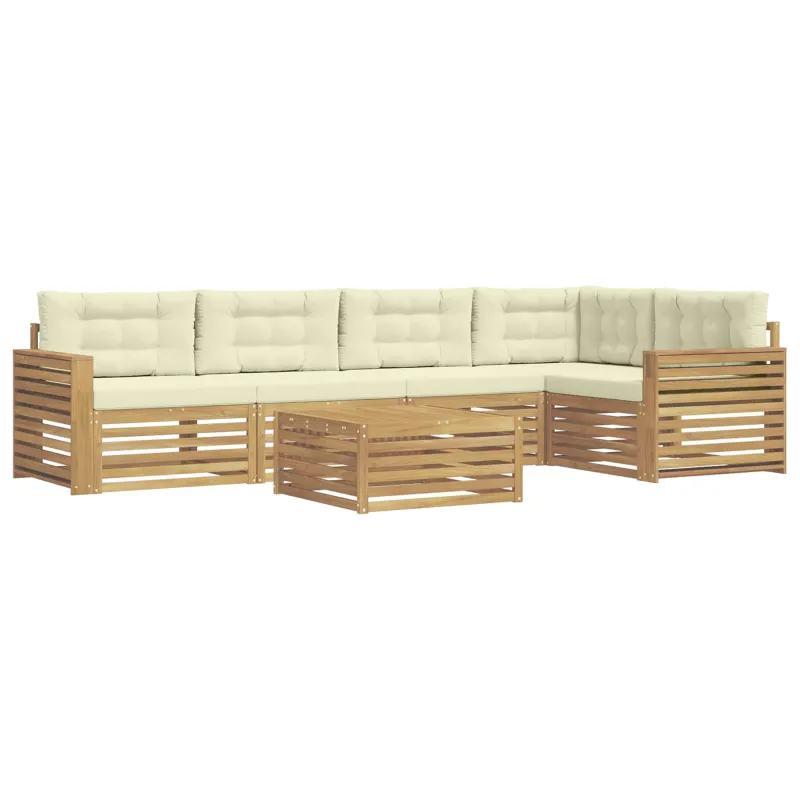 Lauko sofos komplektas 6 pcs Balta ir kreminė 79 x 79 x 37 cm
