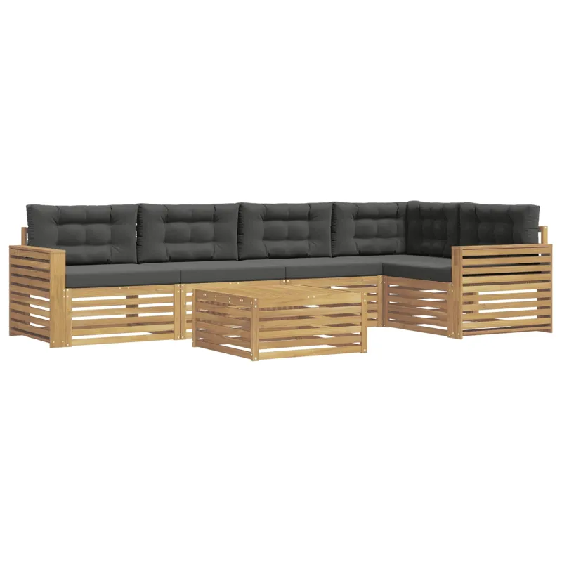 Lauko sofos komplektas 6 pcs Balta ir antracito 79 x 79 x 37 cm