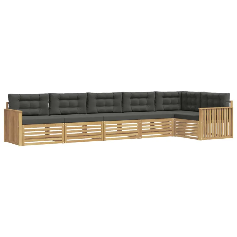 Lauko sofos komplektas 6 pcs Balta ir antracito