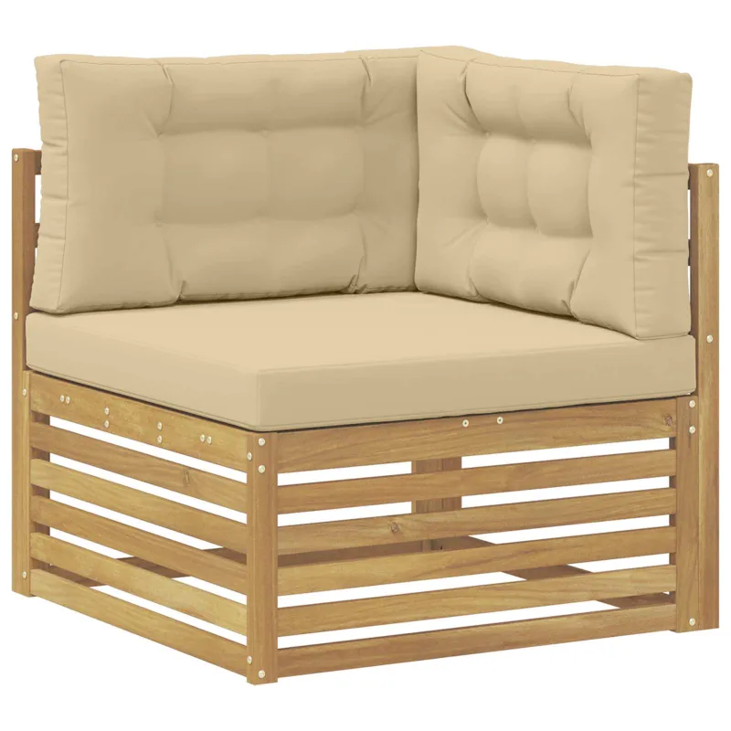 Lauko sofos komplektas 6 pcs Balta ir kreminė