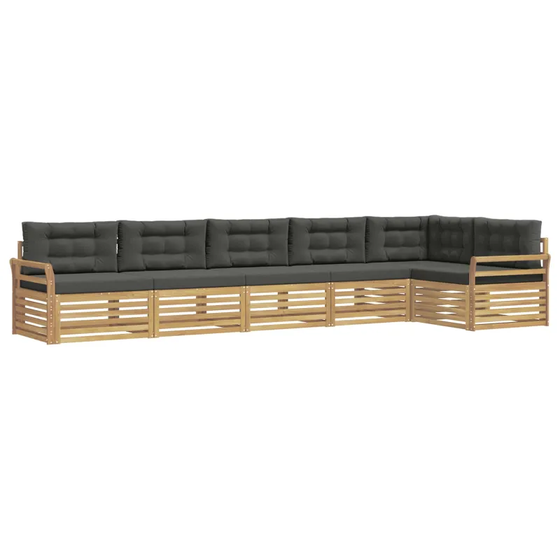 Lauko sofos komplektas 6 pcs Balta ir antracito