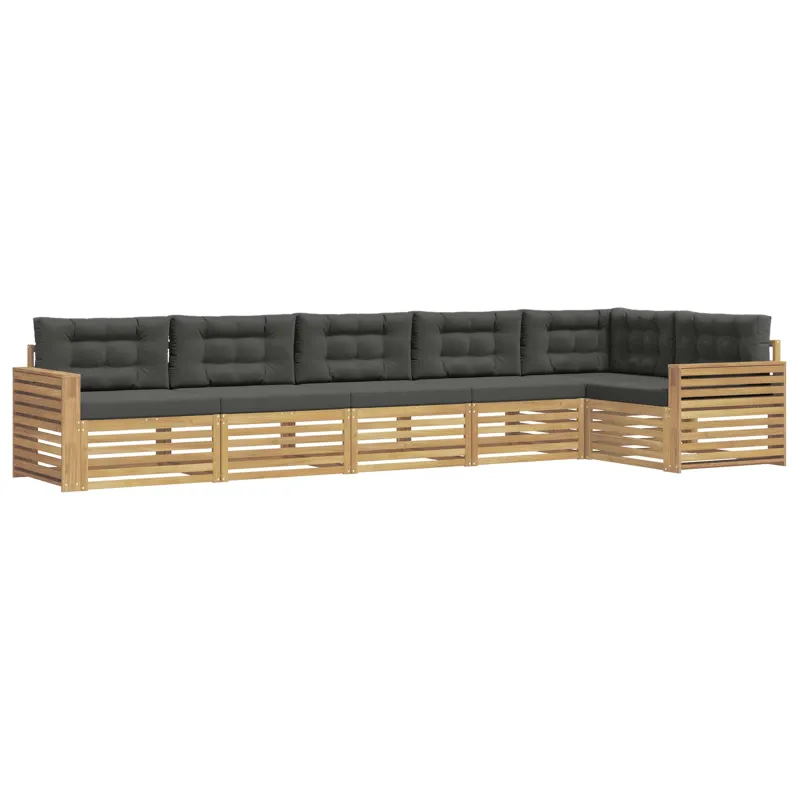 Lauko sofos komplektas 6 pcs Balta ir antracito