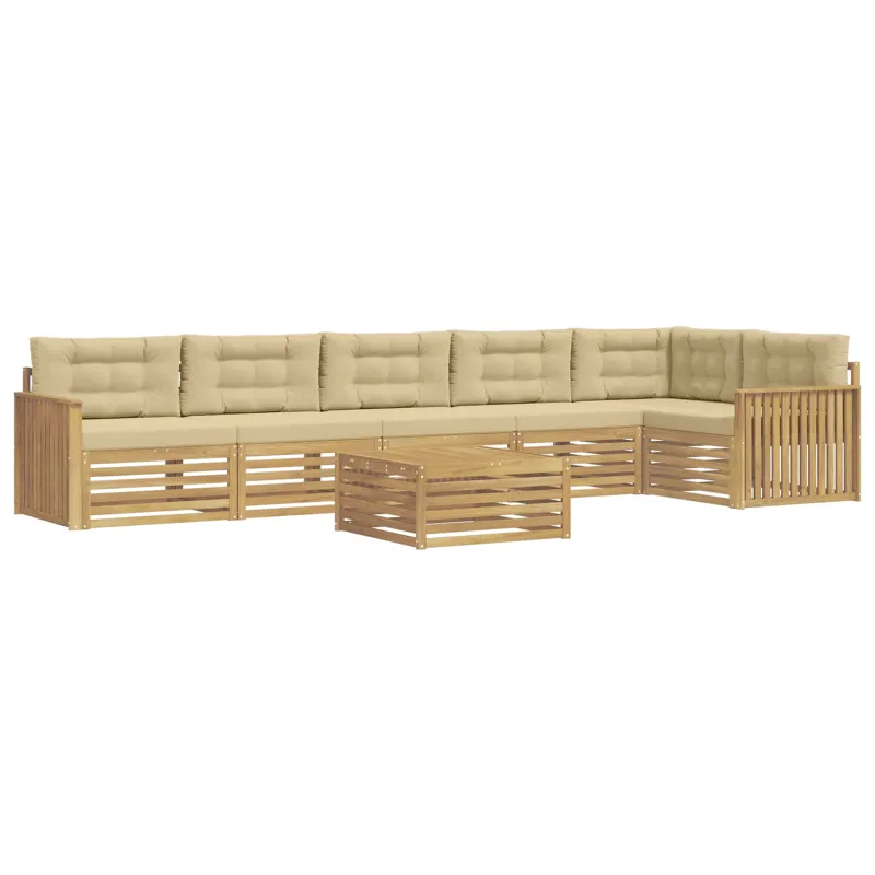 Lauko sofos komplektas 7 pcs Balta ir kreminė 79 x 79 x 37 cm