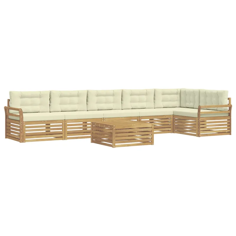 Lauko sofos komplektas 7 pcs Balta ir kreminė 79 x 79 x 37 cm