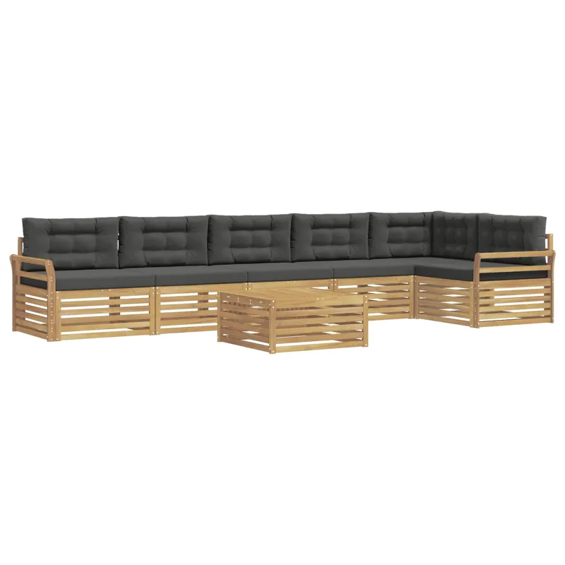 Lauko sofos komplektas 7 pcs Balta ir antracito 79 x 79 x 37 cm