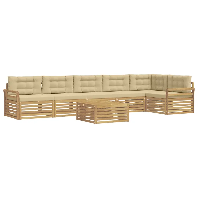 Lauko sofos komplektas 7 pcs Balta ir kreminė 79 x 79 x 37 cm