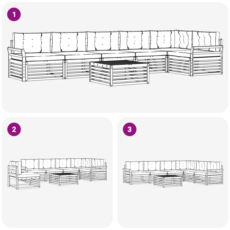 Lauko sofos komplektas 7 pcs Balta ir kreminė 79 x 79 x 37 cm