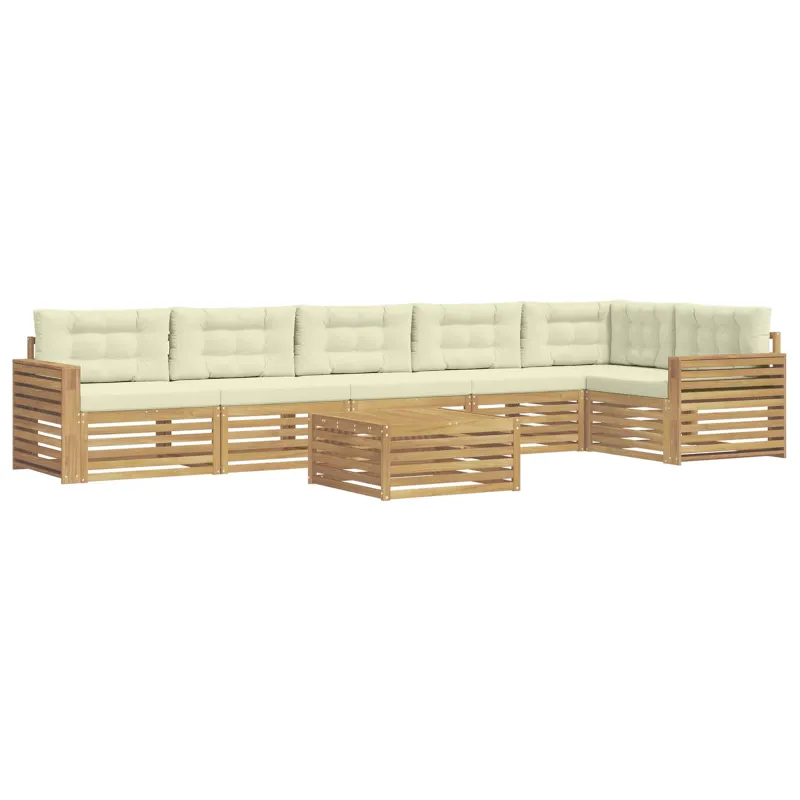 Lauko sofos komplektas 7 pcs Balta ir kreminė 79 x 79 x 37 cm