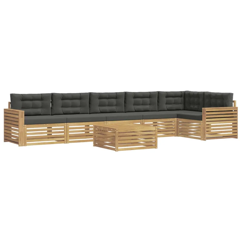 Lauko sofos komplektas 7 pcs Balta ir antracito 79 x 79 x 37 cm