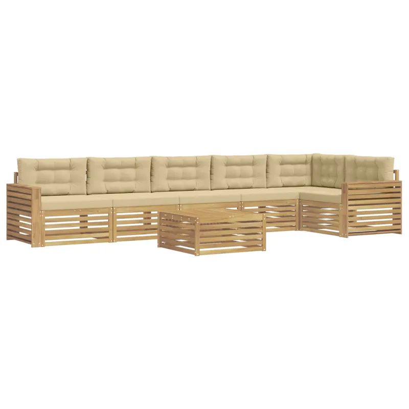 Lauko sofos komplektas 7 pcs Balta ir kreminė 79 x 79 x 37 cm