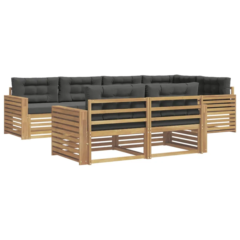 Lauko sofos komplektas 7 pcs Balta ir antracito