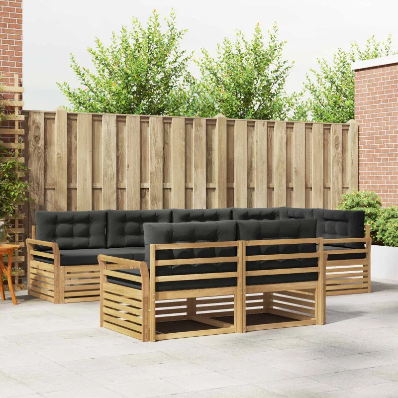 Lauko sofos komplektas 7 pcs Balta ir antracito