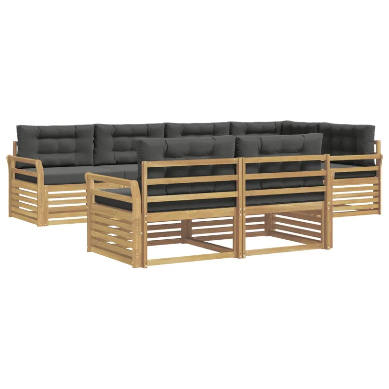 Lauko sofos komplektas 7 pcs Balta ir antracito