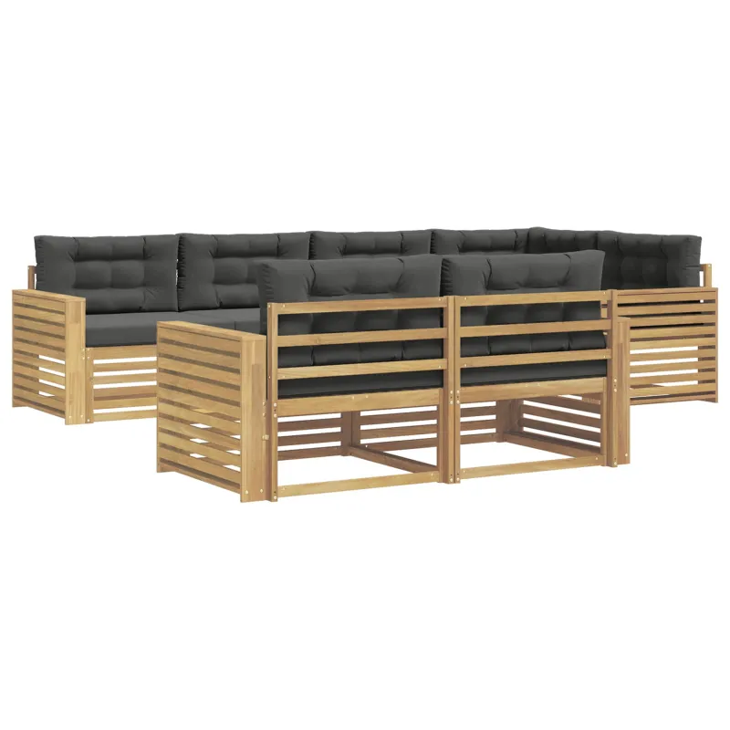 Lauko sofos komplektas 7 pcs Balta ir antracito