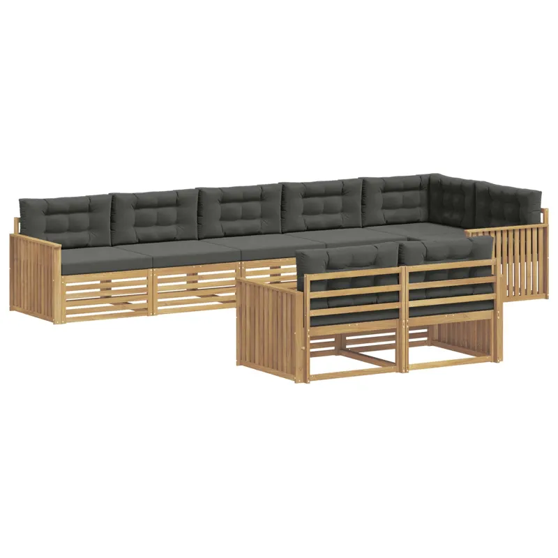 Lauko sofos komplektas 8 pcs Balta ir antracito