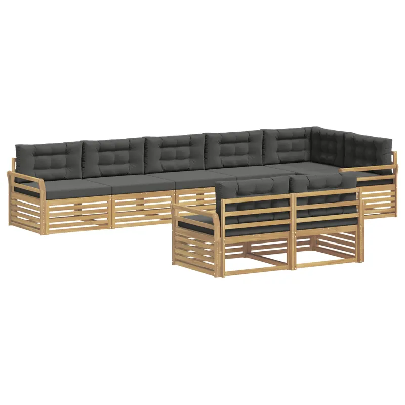 Lauko sofos komplektas 8 pcs Balta ir antracito