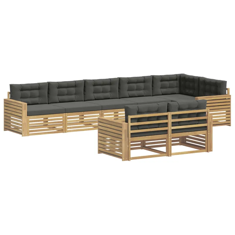 Lauko sofos komplektas 8 pcs Balta ir antracito