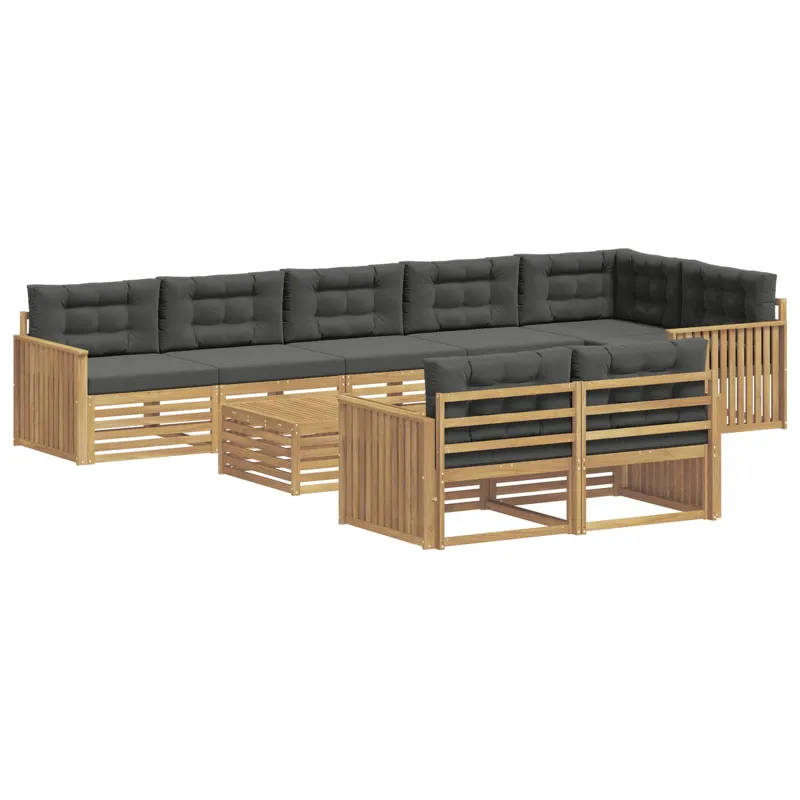 Lauko sofos komplektas 9 pcs Balta ir antracito 79 x 79 x 37 cm