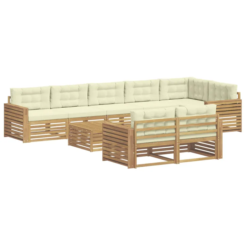 Lauko sofos komplektas 9 pcs Balta ir kreminė 79 x 79 x 37 cm