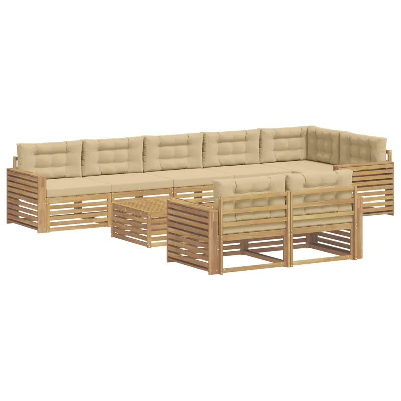 Lauko sofos komplektas 9 pcs Balta ir kreminė 79 x 79 x 37 cm