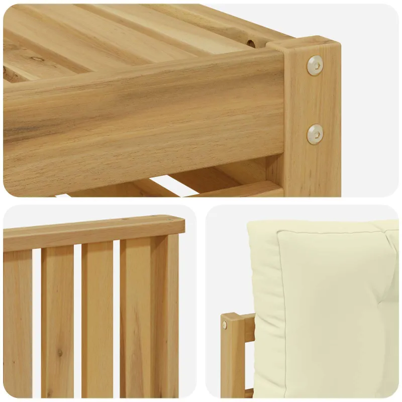 Lauko sofos komplektas 6 pcs Balta ir kreminė
