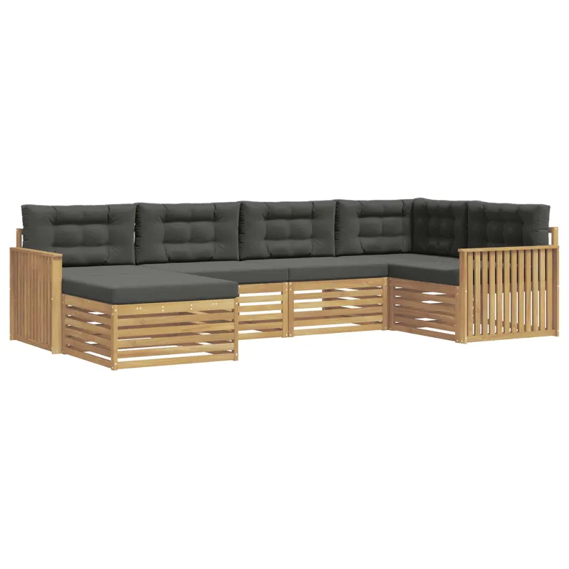 Lauko sofos komplektas 6 pcs Balta ir antracito