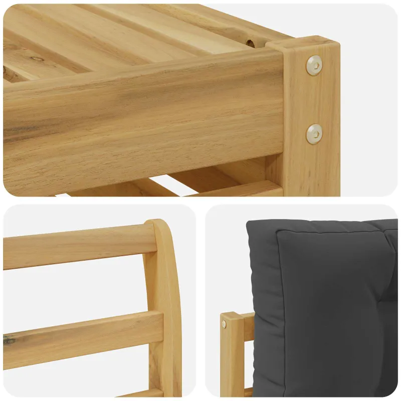 Lauko sofos komplektas 6 pcs Balta ir antracito