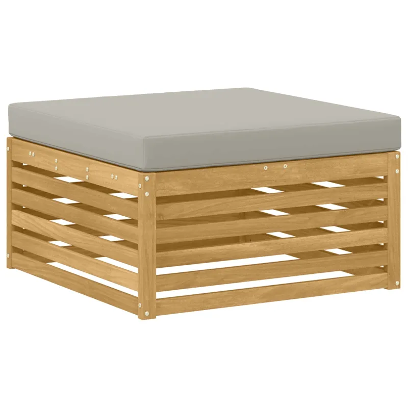 Lauko sofos komplektas 6 pcs Balta ir šviesiai pilka