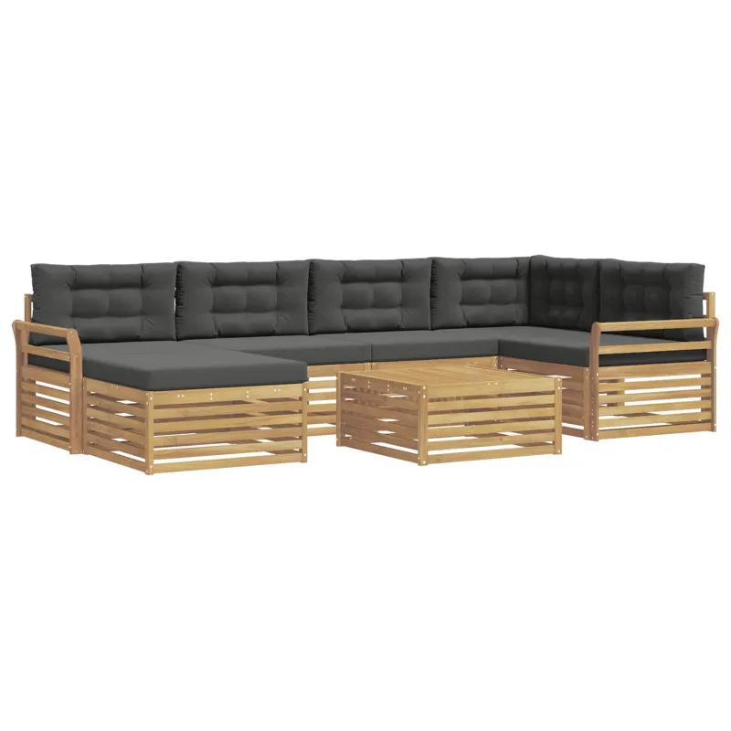 Lauko sofos komplektas su pagalve 7 pcs Balta ir antracito