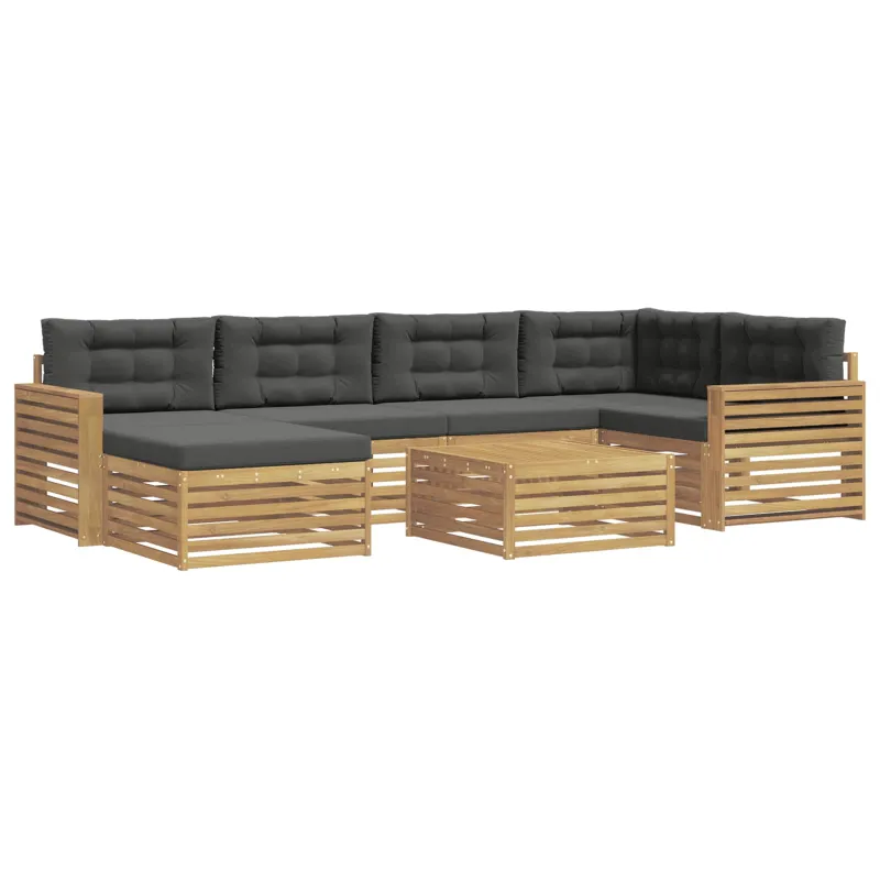 Lauko sofos komplektas 7 pcs Balta ir antracito