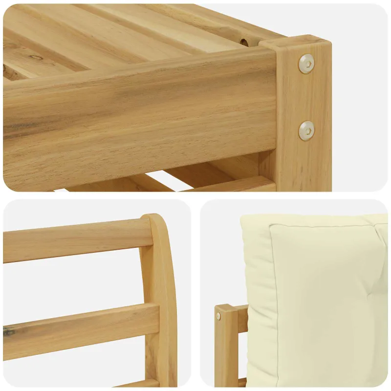 Lauko sofos komplektas su pagalve 7 pcs Balta ir kreminė