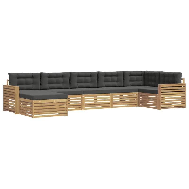 Lauko sofos komplektas su pagalve 7 pcs Balta ir antracito
