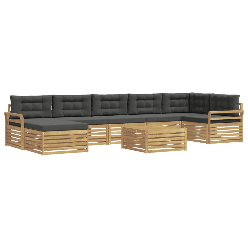 Lauko sofos komplektas su pagalve 8 pcs Balta ir antracito